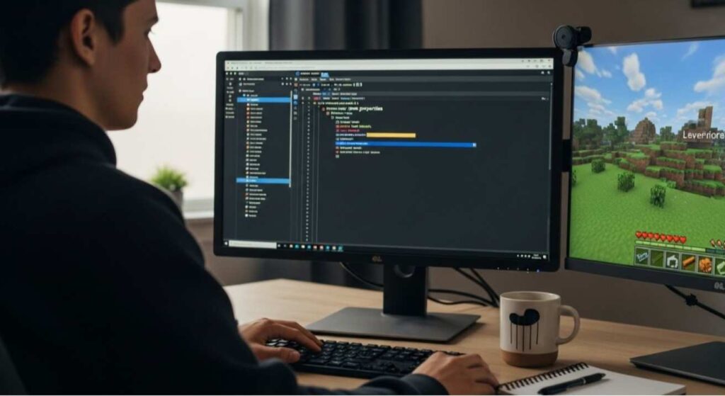 Person reviewing server settings to fix errors and ensure how to change Minecraft server seed works correctly.