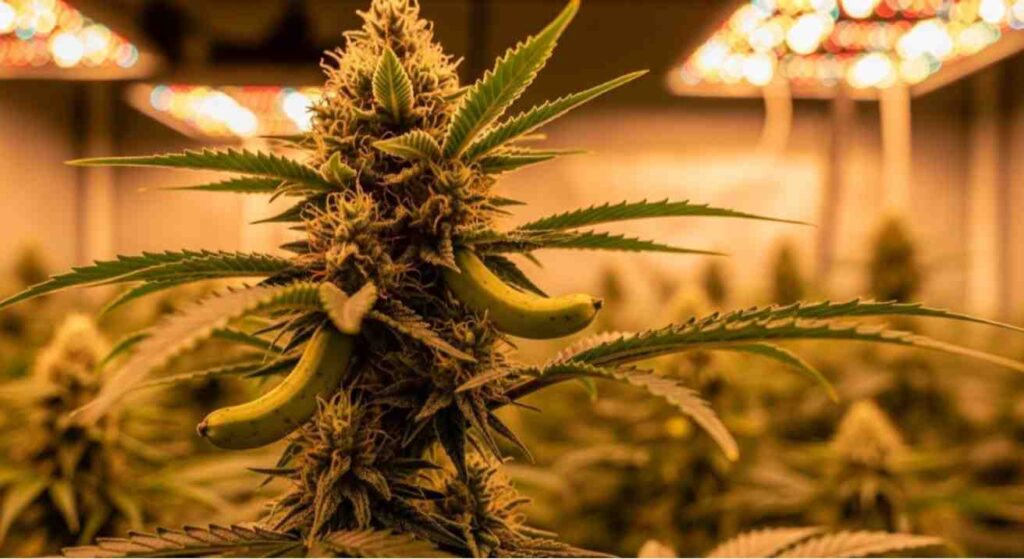 Mature cannabis plant forming natural pollen sacs during rodelization — how to feminize seeds naturally without using chemicals.