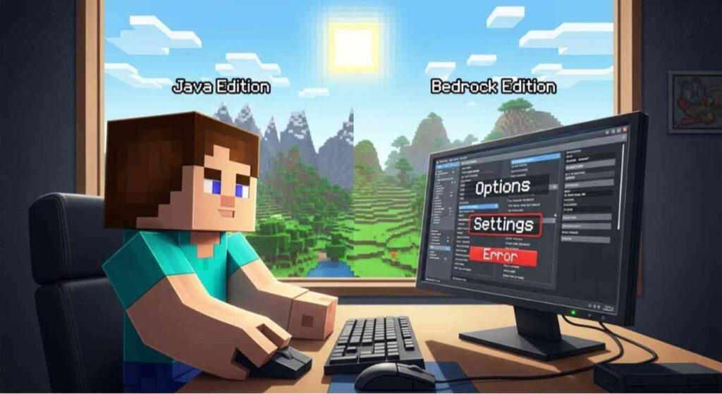 Minecraft player fixing seed command and version issues in settings — showing solutions for How to Find World Seed Minecraft problems.