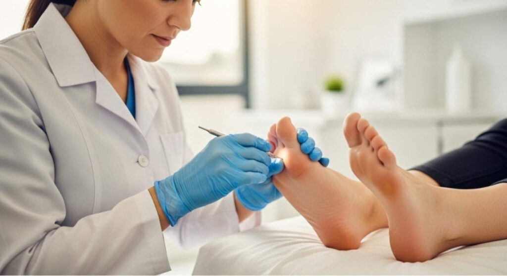 Podiatrist examining a patient’s foot for safe removal — Step 7 in How to Get Rid of Seed Corns: 7 Proven Relief Steps for professional treatment and relief.
