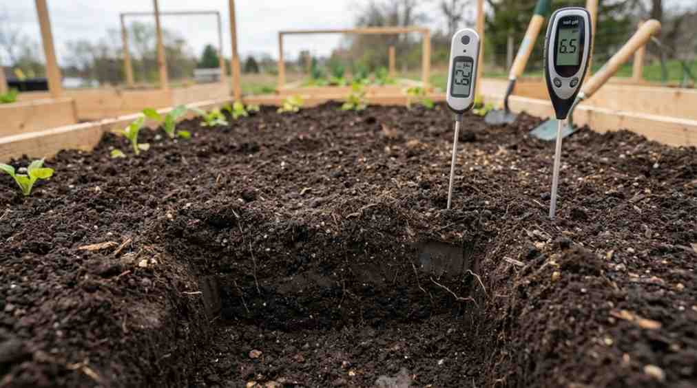 How Deep to Plant Pea Seeds showing ideal soil type, moisture level, and temperature for healthy pea seed germination.
