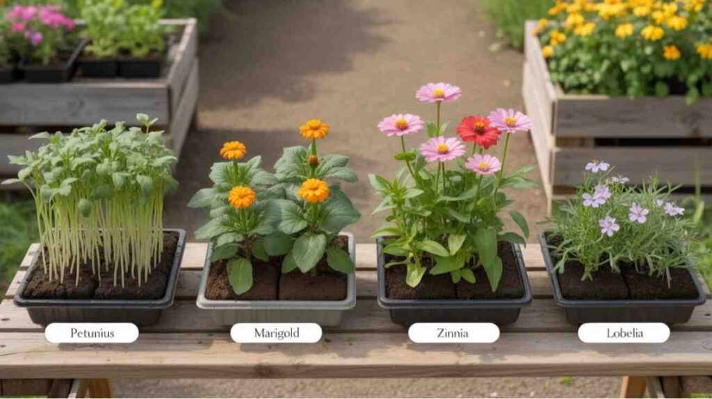 How Hard Is It to Grow Petunius From Seed compared with marigold, zinnia, and lobelia seedling difficulty levels.
