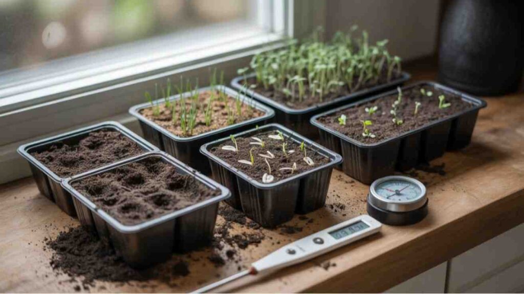 How Long Do Herb Seeds Take to Sprout showing common germination delays caused by temperature and moisture changes.