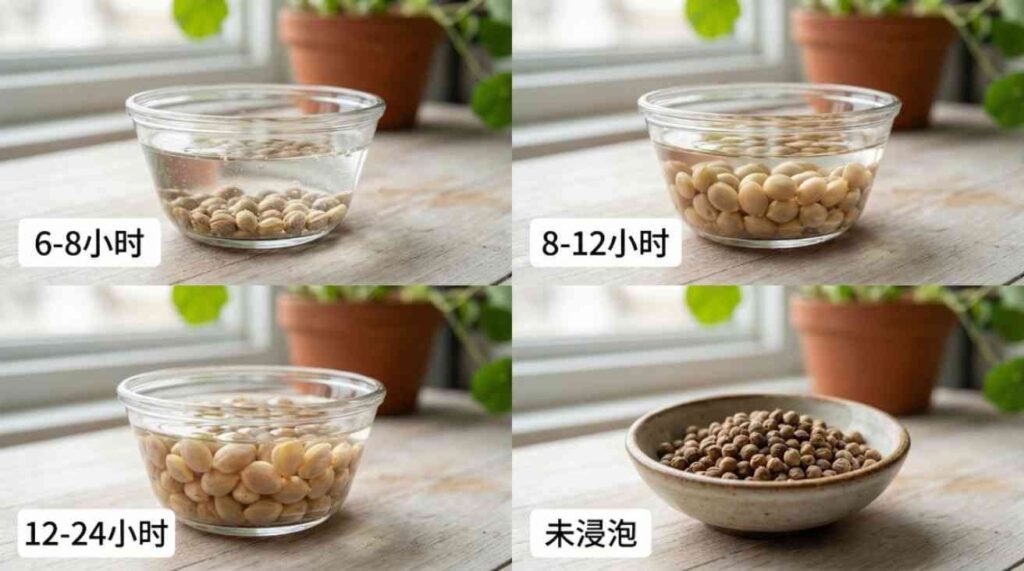 How Long to Soak Nasturtium Seeds: Comparison of soaking times showing seed response and germination outcomes for best results.
