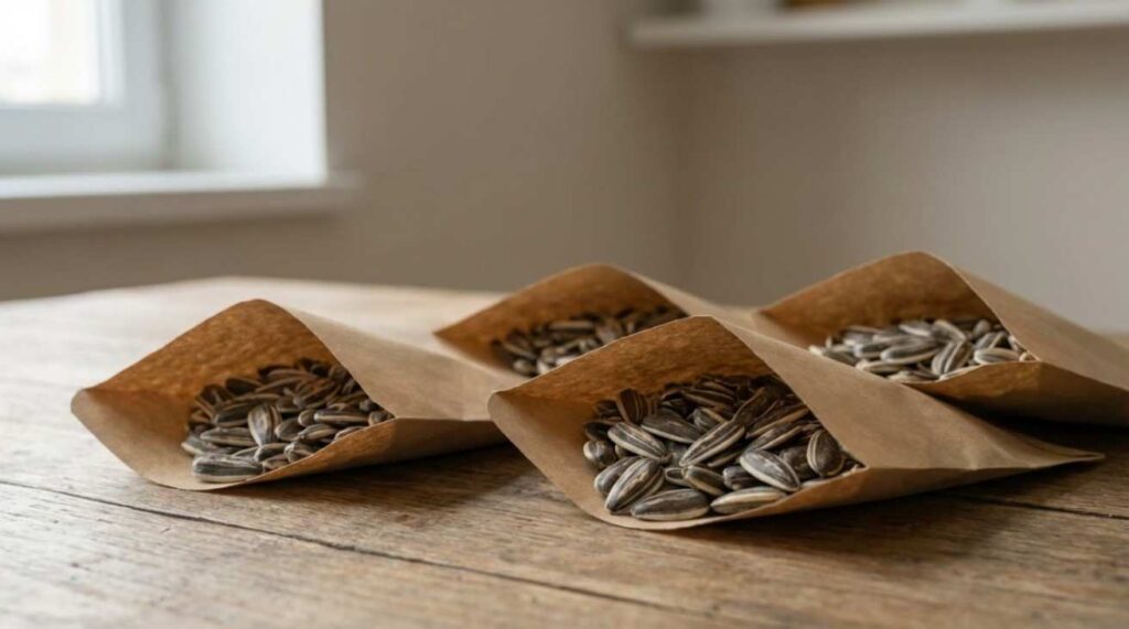 How to Prepare Sunflower Seeds for Planting by storing seeds in dry paper envelopes at cool temperatures.