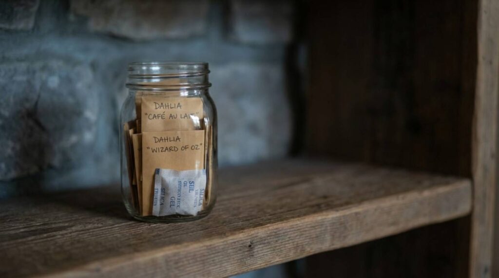 How to Save Dahlia Seeds by storing dried dahlia seeds in cool, dark, and dry conditions.