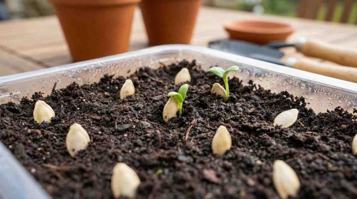 How Long for Squash Seeds to Germinate — squash seeds sprouting in soil showing germination stages and slow germination mistakes.