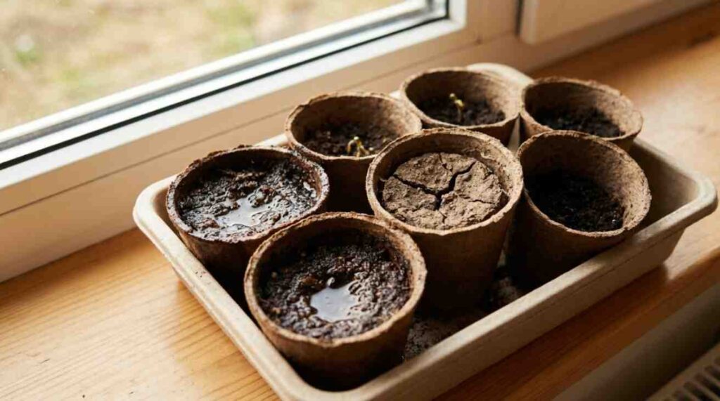 How to Germinate Butterfly Weed Seeds illustrated through common germination mistakes such as overwatering, compact soil, and improper planting depth.