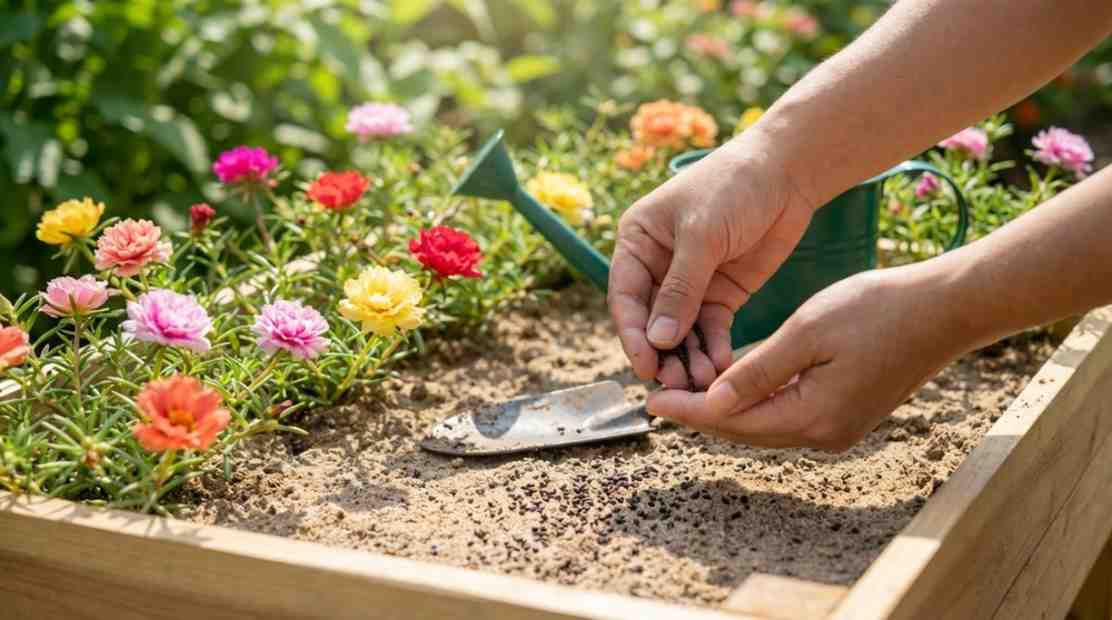 how to plant moss rose seeds in garden soil step by step.