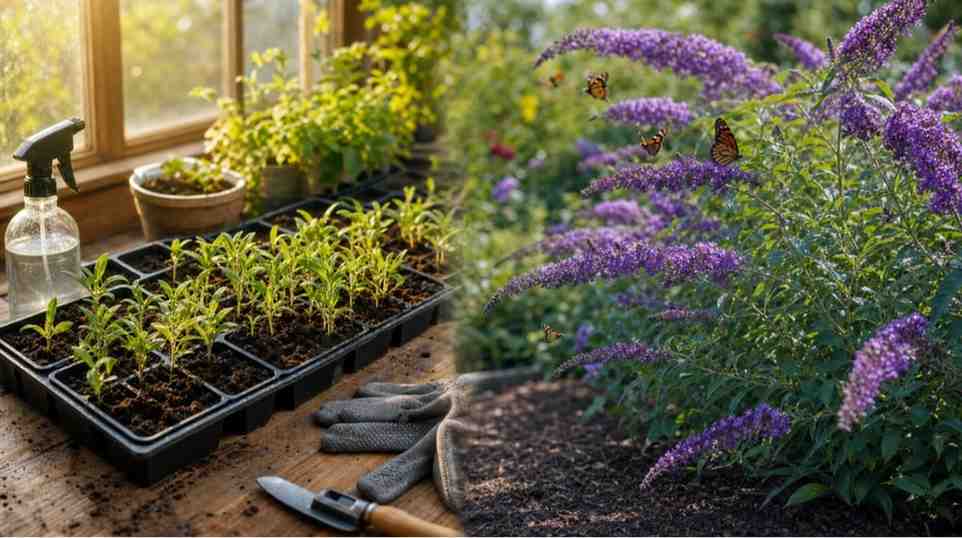 Indoor and outdoor methods for how to grow butterfly bush from seed with healthy seedlings and flowering butterfly bush plants in natural garden conditions.