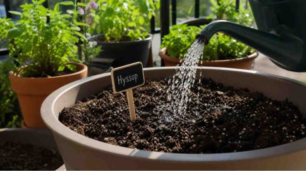 Ideal conditions for how to grow hyssop from seed with soil sunlight and moisture.